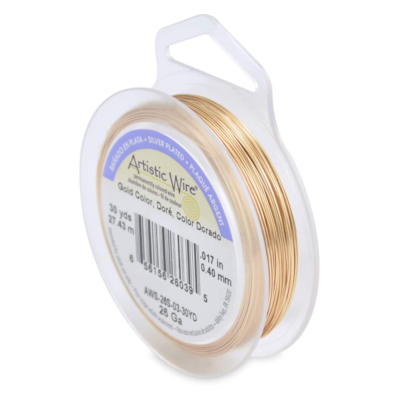 Artistic Wire® 26 Gauge Silver Plated Gold Colored Copper Wire